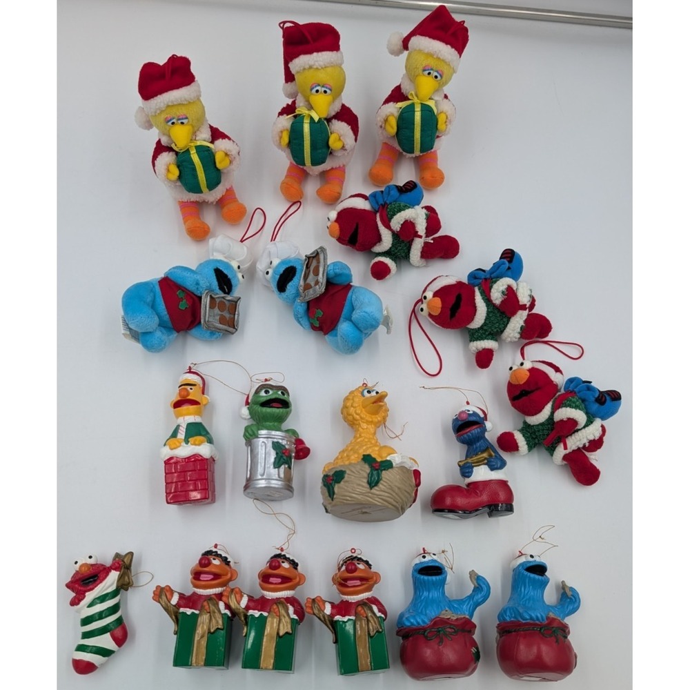 Vintage Sesame Street  Jim Henson Christmas Ornament Large Lot Kurt Adler